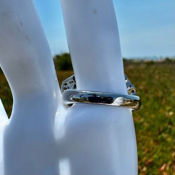 Michelle Albala Sterling Silver & 18k Gold Vermeil Multi-Gemstone Statement Ring - Picture 5 of 14